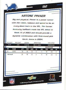 2004 Score #82 Artose Pinner Back