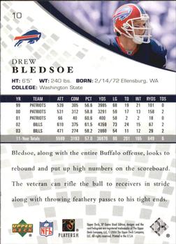 2004 SP Game Used #10 Drew Bledsoe Back