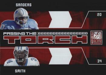 2009 Donruss Elite - Passing the Torch Red #2 Barry Sanders / Kevin Smith Front