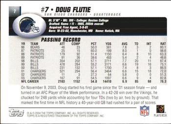2004 Topps #7 Doug Flutie Back