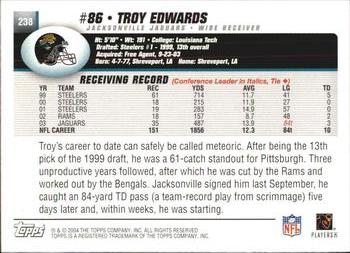 2004 Topps #238 Troy Edwards Back