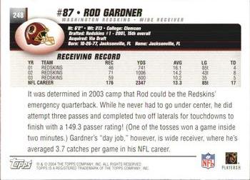 2004 Topps #248 Rod Gardner Back