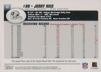 2004 Topps #85 Jerry Rice Back