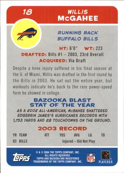 2004 Bazooka #18 Willis McGahee Back