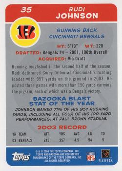 2004 Bazooka #35 Rudi Johnson Back