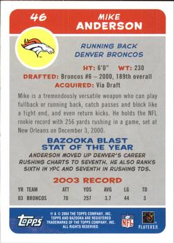 2004 Bazooka #46 Mike Anderson Back