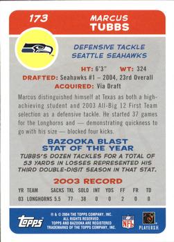 2004 Bazooka #173 Marcus Tubbs Back