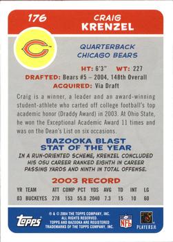 2004 Bazooka #176 Craig Krenzel Back