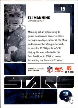2009 Donruss Elite - Stars Black #15 Eli Manning Back