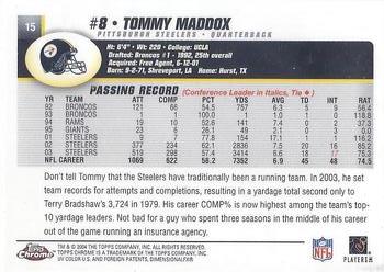 2004 Topps Chrome #15 Tommy Maddox Back
