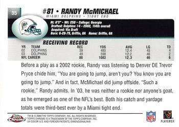 2004 Topps Chrome #35 Randy McMichael Back