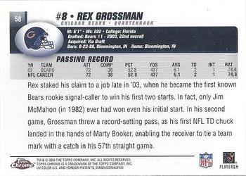 2004 Topps Chrome #58 Rex Grossman Back