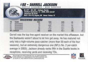 2004 Topps Chrome #86 Darrell Jackson Back