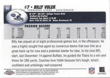 2004 Topps Chrome #88 Billy Volek Back