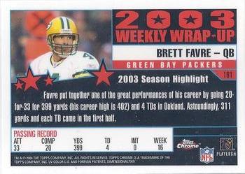 2004 Topps Chrome #161 Brett Favre Back