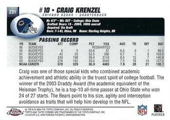 2004 Topps Chrome #231 Craig Krenzel Back