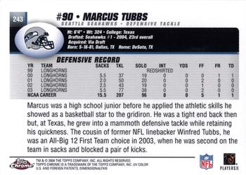 2004 Topps Chrome #243 Marcus Tubbs Back