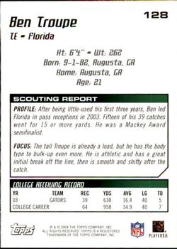 2004 Topps Draft Picks & Prospects #128 Ben Troupe Back