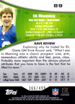 2004 Topps Pristine #89 Eli Manning Back