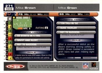 2004 Topps Total #271 Mike Brown / Mike Green Back