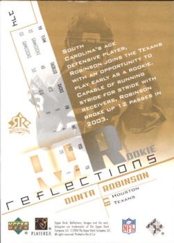 2004 Upper Deck Reflections #174 Dunta Robinson Back