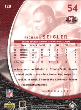 2004 Upper Deck Sweet Spot #128 Richard Seigler Back