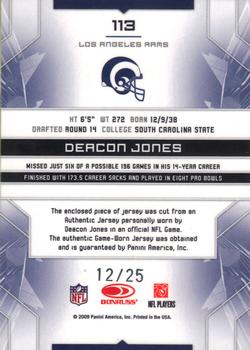 2009 Donruss Limited - Threads Prime #113 Deacon Jones Back