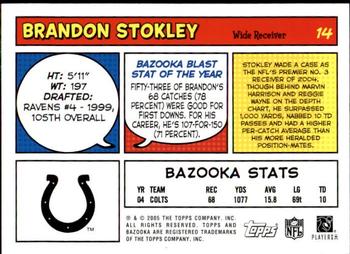 2005 Bazooka #14 Brandon Stokley Back