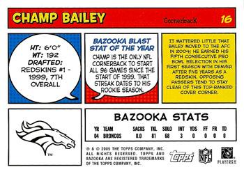 2005 Bazooka #16 Champ Bailey Back