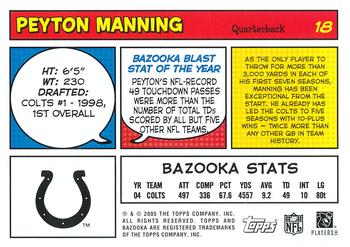 2005 Bazooka #18 Peyton Manning Back
