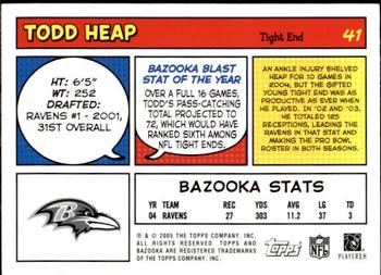 2005 Bazooka #41 Todd Heap Back