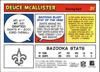 2005 Bazooka #51 Deuce McAllister Back