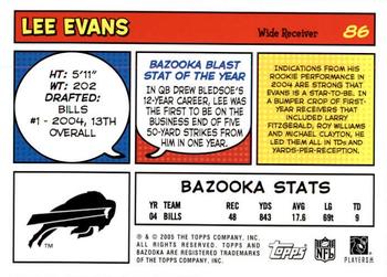 2005 Bazooka #86 Lee Evans Back