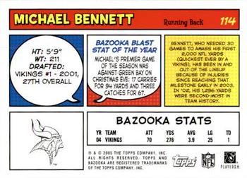 2005 Bazooka #114 Michael Bennett Back
