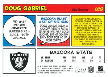 2005 Bazooka #129 Doug Gabriel Back