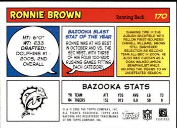 2005 Bazooka #170 Ronnie Brown Back