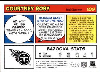 2005 Bazooka #189 Courtney Roby Back