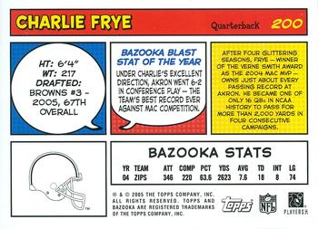 2005 Bazooka #200 Charlie Frye Back