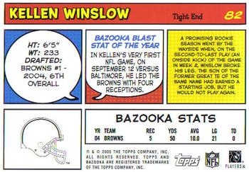 2005 Bazooka #82 Kellen Winslow Back