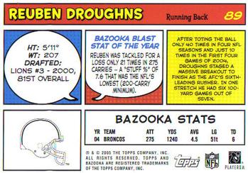 2005 Bazooka #89 Reuben Droughns Back