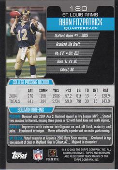2005 Bowman #180 Ryan Fitzpatrick Back