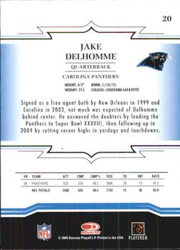 2005 Donruss Throwback Threads #20 Jake Delhomme Back