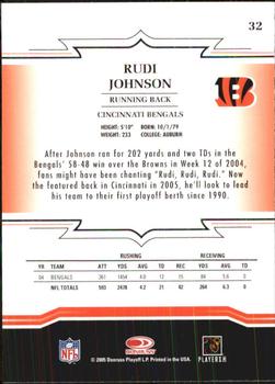 2005 Donruss Throwback Threads #32 Rudi Johnson Back
