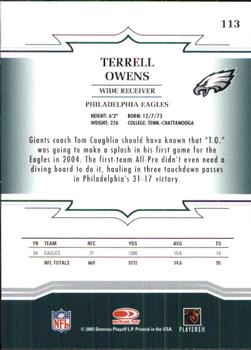 2005 Donruss Throwback Threads #113 Terrell Owens Back