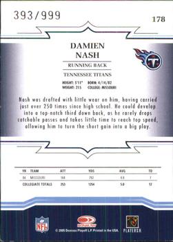 2005 Donruss Throwback Threads #178 Damien Nash Back
