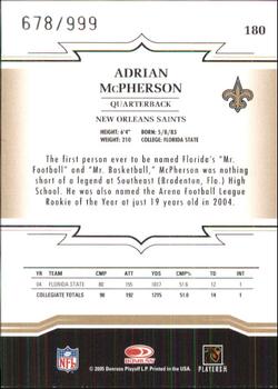 2005 Donruss Throwback Threads #180 Adrian McPherson Back
