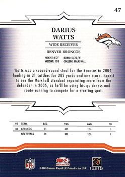 2005 Donruss Throwback Threads #47 Darius Watts Back