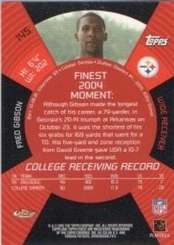 2005 Finest #145 Fred Gibson Back