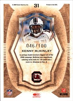 2009 Donruss Threads - College Gridiron Kings Framed Red #31 Kenny McKinley Back