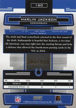 2005 Playoff Absolute Memorabilia #160 Marlin Jackson Back